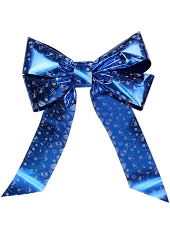 Decoratie strik Livorno Boy Verjaardag Metallic Blauw 70x50+60cm