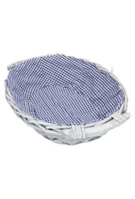 Rietenmanden Fruitmand hout handvew. blauw gebl gev 34x28x8.5cm 10st