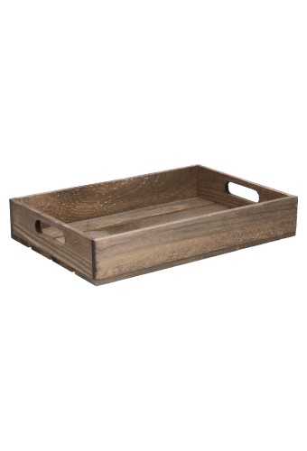 Bakje oud hout met greep 32x22x6cm 10stuks