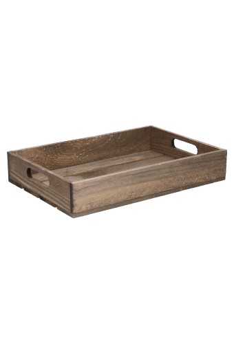 Bakje oud hout met greep 32x22x6cm 10stuks
