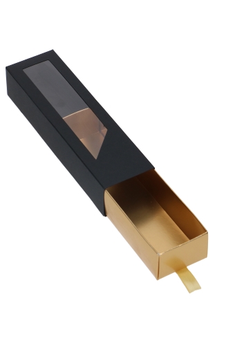 Bonbondoos 1 Ladeboxje Zwart Mat Goud Mat Laag FSC® 16x4.3x2.8cm 10st