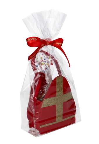 Geschenktasje Vilt Sinterklaas Mijter 13.5x6.5x21cm 6stuks