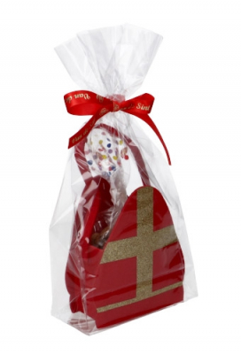 Geschenktasje Vilt Sinterklaas Mijter 13.5x6.5x21cm 1stuks Geschenktasje Vilt Sinterklaas Mijter 13.5x6.5x21cm 1stuks