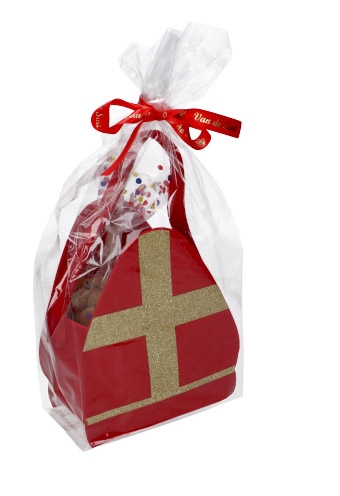Geschenktasje Vilt Sinterklaas Mijter 17x8x25cm 1stuks Geschenktasje Vilt Sinterklaas Mijter 17x8x25cm 1stuks