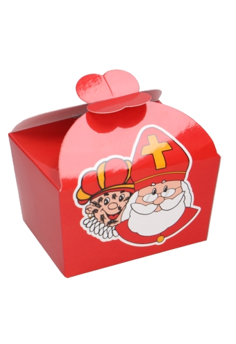 Chocolade Pepernoten Doosjes Sint & Piet 250gram 9.5x7.5x6cm 25stuks