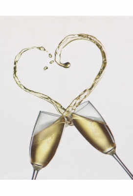 Kadotasje Wit Champagne Met Koord & Lintgleuf 16x7x25cm 10stuks