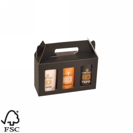 Bierverpakking Zwart Voor 3x 33cl Blikjes FSC® 50stuks Bierverpakking Zwart Voor 3x 33cl Blikjes FSC® 50stuks