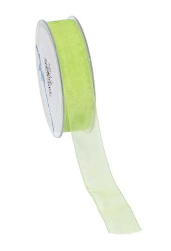 Organza Lint Appel Groen 25mm x 50 meter.