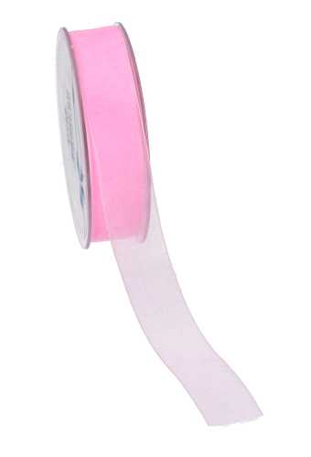 Organza Lint Baby Roze 25mm x 50 meter.