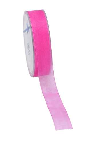 Organza Lint Fuchsia 25mm x 50 meter.