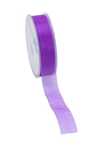 Organza Lint Paars 25mm x 50 meter.