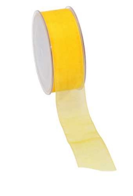 Organza Lint Geel 38mm x 50 meter.