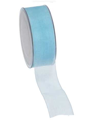 Organza Lint Baby Blauw 38mm x 50 meter.