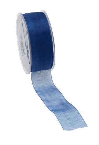 Organza Lint Marine Blauw 38mm x 50 meter.