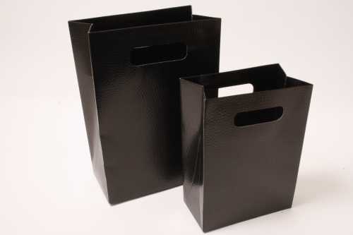 Kado Shopper Karton Zwart Met Relief 12.5x7x18cm 10stuks