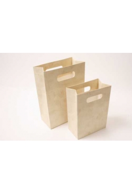 2 HALEN & 1 BETALEN Kado Shopper Karton Neutraal Creme12.5x7x18cm 10st