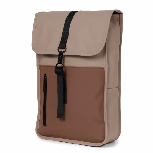 Norlander Dull Pu Duo Rugtas Taupe & Bruin 12x30x50cm 1stuks