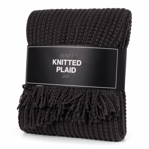 SENZA Knitted Plaid Jax Anthracite 1 stuk