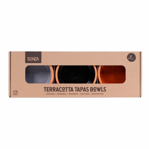 SENZA Terracotta Tapas Black & Grey & Brown set van 3 1 stuk