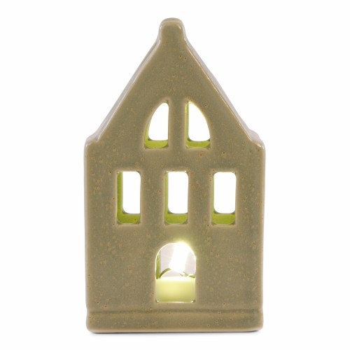 SENZA Ceramic LED House Green 1 stuk