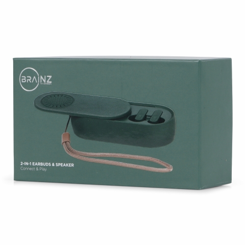 Brainz 2 in 1 Earbuds & Speaker Groen 11x5x2.5cm 1stuks Brainz 2 in 1 Earbuds & Speaker Groen 11x5x2.5cm 1stuks
