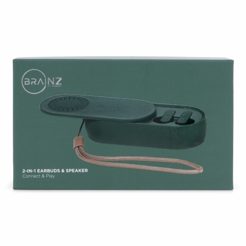Brainz 2 in 1 Earbuds & Speaker Groen 11x5x2.5cm 1stuks Brainz 2 in 1 Earbuds & Speaker Groen 11x5x2.5cm 1stuks