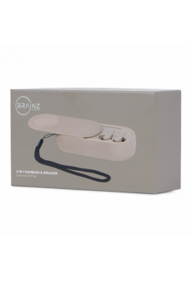 Brainz 2 in 1 Earbuds & Speaker Taupe 11x5x2.5cm 1stuks Brainz 2 in 1 Earbuds & Speaker Taupe 11x5x2.5cm 1stuks
