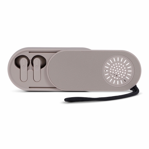 Brainz 2 in 1 Earbuds & Speaker Taupe 11x5x2.5cm 1stuks Brainz 2 in 1 Earbuds & Speaker Taupe 11x5x2.5cm 1stuks