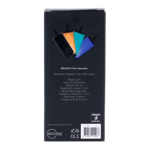 Brainz Flow Speaker 7.5x7.5x16.5cm 1stuks Brainz Flow Speaker 7.5x7.5x16.5cm 1stuks