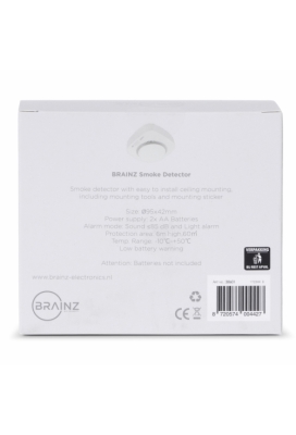 Brainz Rookmelder Wit 9.5x9.5x4.2cm 1stuks