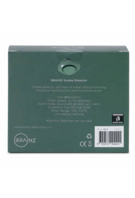 Brainz Rookmelder Groen 9.5x9.5x4.2cm 1stuks