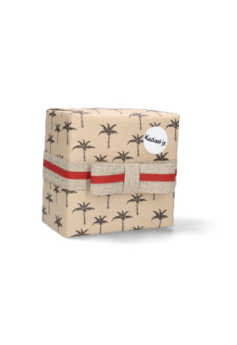 Kerstpapier Recycled Palms Zwart 50 cm x  250meter OP IS OP