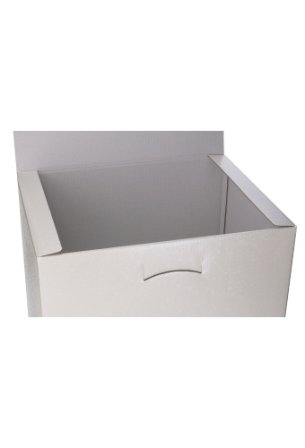 Geschenkdoos Segreto XL Witte Dots Relief 44x37x34cm 20stuks OP IS OP