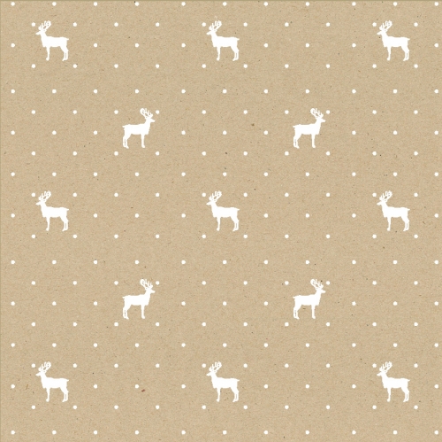 Kerstpapier du monde reindeer eco Wit Recycled 40cm x 250meter