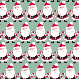 Kerstpapier dancing santa mint 70cm x 200meter