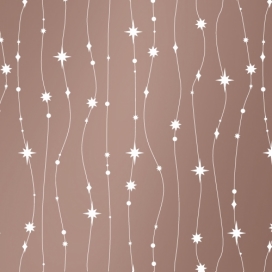 Kerstpapier stars are falling Rose goud 70cm x 200meter