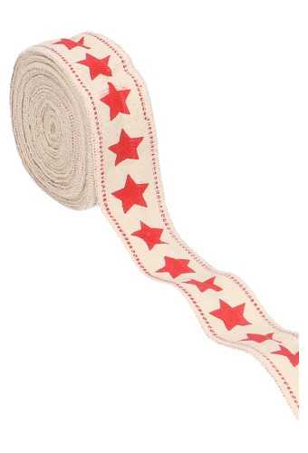 Kadolint Katoen Creme & Rood Stars 40mm x 10 meter