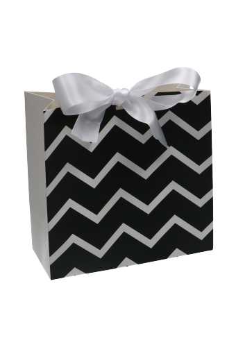 Cadeaubon + Kadozakje Black White Zig Zag & Lint 10.5x2.8x16cm 10stuks