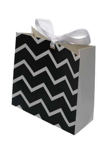 Cadeaubon + Kadozakje Black White Zig Zag & Lint 10.5x2.8x16cm 10stuks