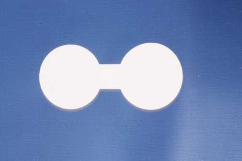 Tassensluiter Etiket Wit 2x Rondje 27mm x 6.1cm 500stuks