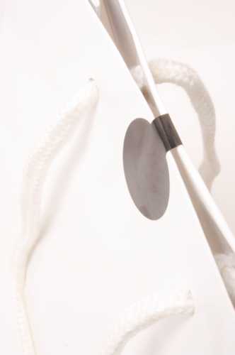 Tassensluiter Etiket Zwart 2x Rondje 27mm x 6.1cm 500stuks