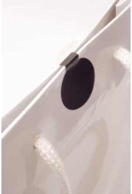 Tassensluiter Etiket Zwart 2x Rondje 27mm x 6.1cm 500stuks Tassensluiter Etiket Zwart 2x Rondje 27mm x 6.1cm 500stuks