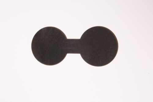 Tassensluiter Etiket Zwart 2x Rondje 27mm x 6.1cm 500stuks