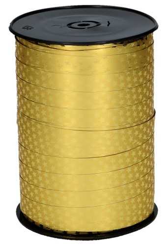 Kerst Krullint Metallic Goud Sterren 10mm x 225meter