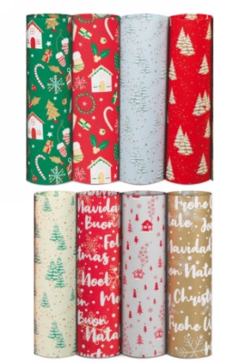 Kadopapier Consumentenrollen Eco Christmas Assortie 70cm x 2meter 1st