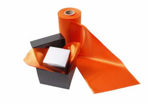 Vulling Geschenklint Stof Labro Oranje 20cm x 30meter