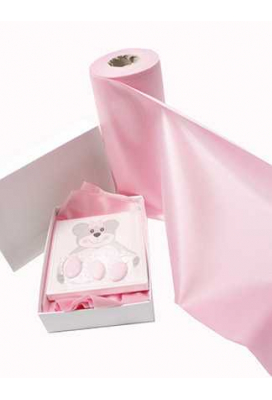 Geschenklint Breed Stof Labro Baby Roze 20cm x 30meter