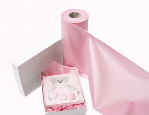 Geschenklint Breed Stof Labro Baby Roze 20cm x 30meter