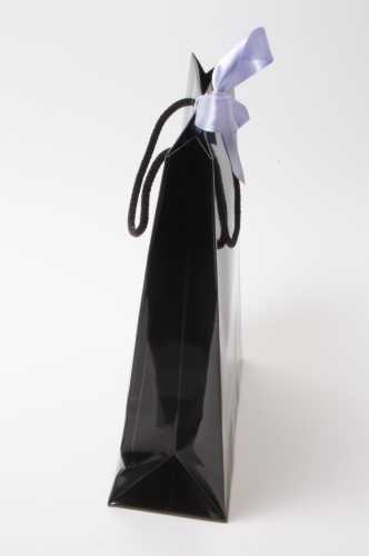 Kadotasje Sora Zwart Glans Met Koord & Lintgleuf 24x10x32cm10stuks