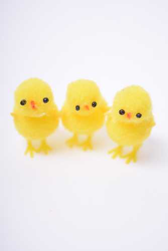 Chenille Tweety Kuikens Geel 3.3cm 84stuks